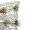 20" White Rattan Berry & Pinecone Christmas Bow